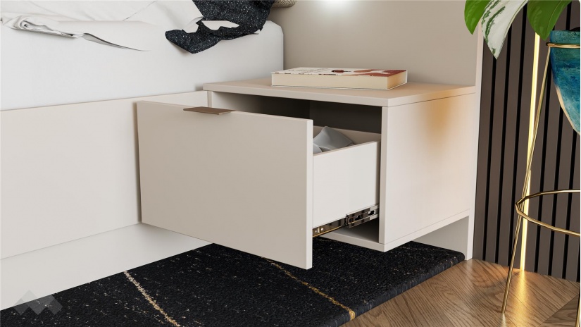 Спалня с нощни шкафчета 160/200 Кашмир с включен матрак Бонел 160/200 кашмир - изглед 3