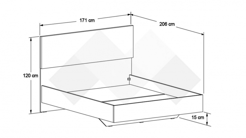 Спалня 160/200 Огняна с включен матрак Бонел 160/200 орех осло - изглед 3 - МебелМаг Спалня 160/200 Огняна с включен матрак Бонел 160/200 орех осло - изглед 3