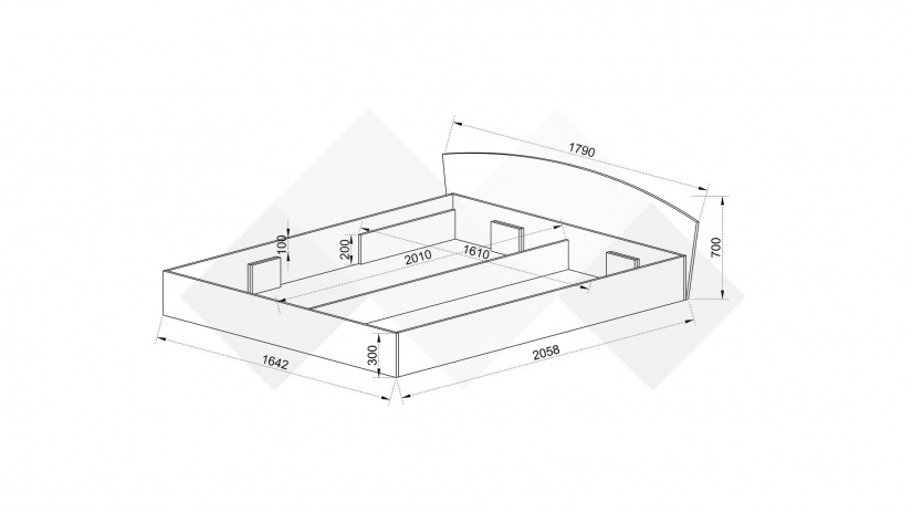 Спалня 160/200 Скай с включен матрак Бонел 160/200 нардо сив - изглед 4