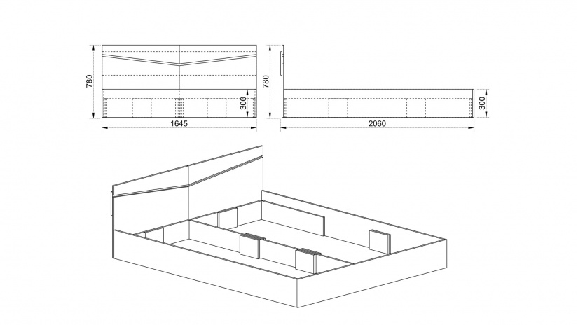 Спалня 160/200 Тенеси с включен матрак Бонел 160/200 сонома арвен с бял гланц - изглед 3