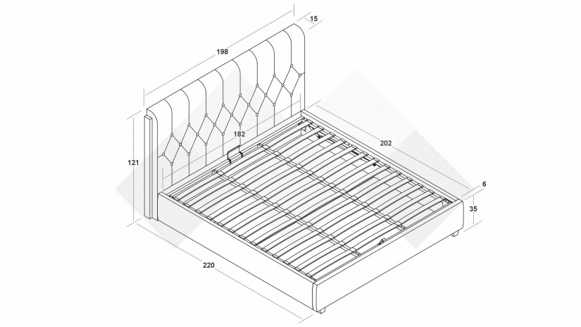 Тапицирана спалня 180/200 Деляра с включен матрак Sleep Nuvia 180/200 син - изглед 4