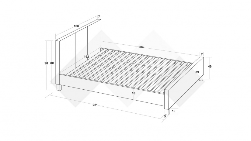 Тапицирана спалня 160/200 Гера с включен матрак Sleep Nuvia 160/200 сив - изглед 3