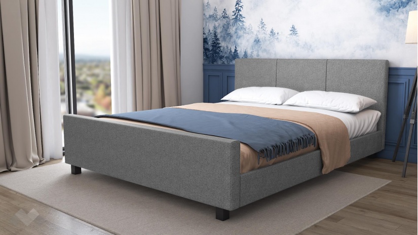 Тапицирана спалня 160/200 Гера с включен матрак Sleep Nuvia 160/200 сив - изглед 1