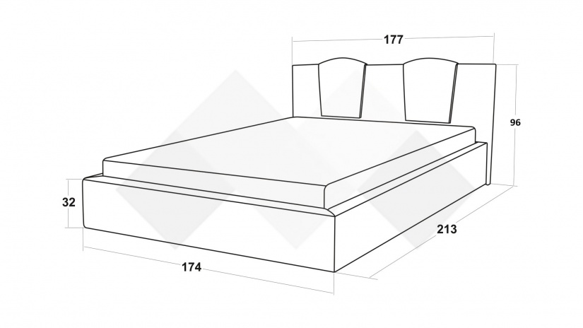 Тапицирана спалня 160/200 Камеа с включен матрак Бонел 160/200 черна със сребристо - изглед 3 - МебелМаг Тапицирана спалня 160/200 Камеа с включен матрак Бонел 160/200 черна със сребристо - изглед 3