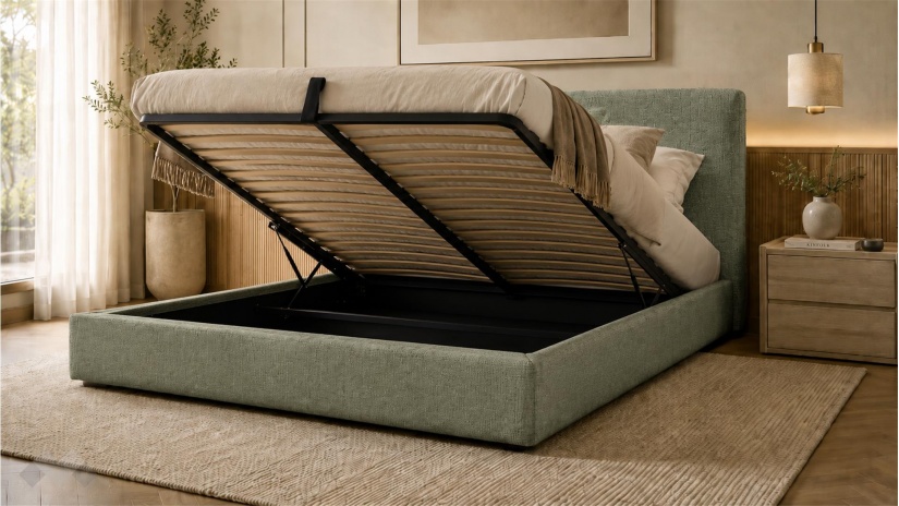 Тапицирана спалня 160/200 Мавира с включен матрак Sleep Nuvia 160/200 зелен - изглед 2