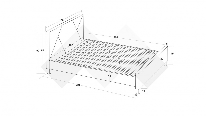 Тапицирана спалня 160/200 Нела с включен матрак Sleep Nuvia 160/200 сив - изглед 3