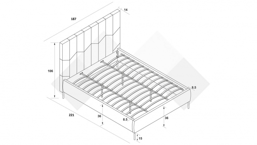 Тапицирана спалня 180/200 Талена с включен матрак Sleep Nuvia 180/200 кафяв - изглед 3