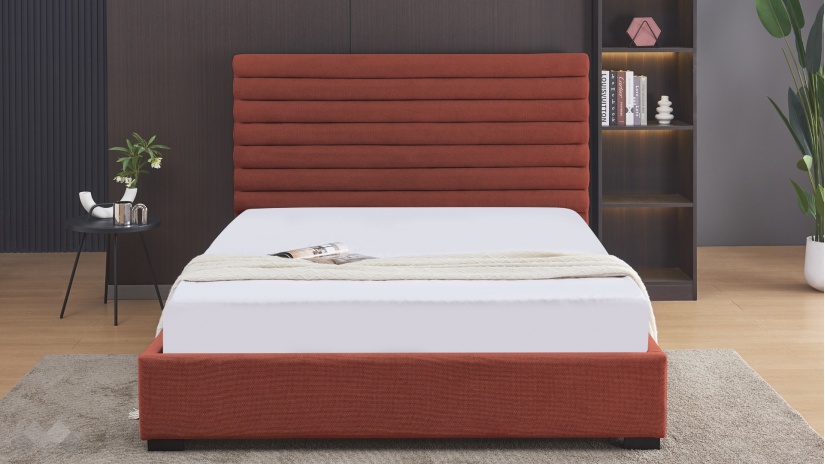 Тапицирана спалня 160/200 Зерина с включен матрак Sleep Nuvia 160/200 червен - изглед 2