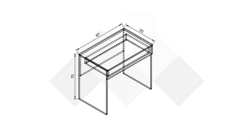 Тоалетка Комо орех селект тъмен с кашмир - изглед 2