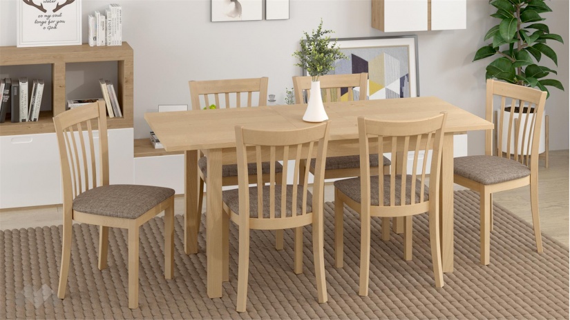 Трапезен комплект Нати L комплект със столове натурален - изглед 2