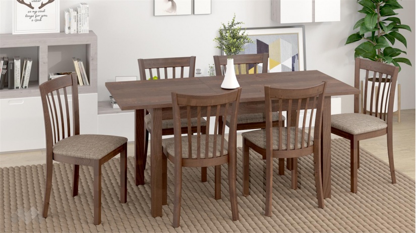 Трапезен комплект Нати L комплект със столове орех - изглед 2