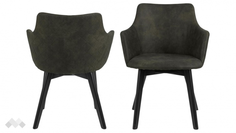 Трапезен стол Бенавио маслено зелен - изглед 1