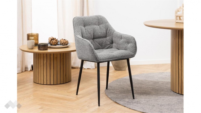 Трапезен стол Брук светло сив - изглед 4