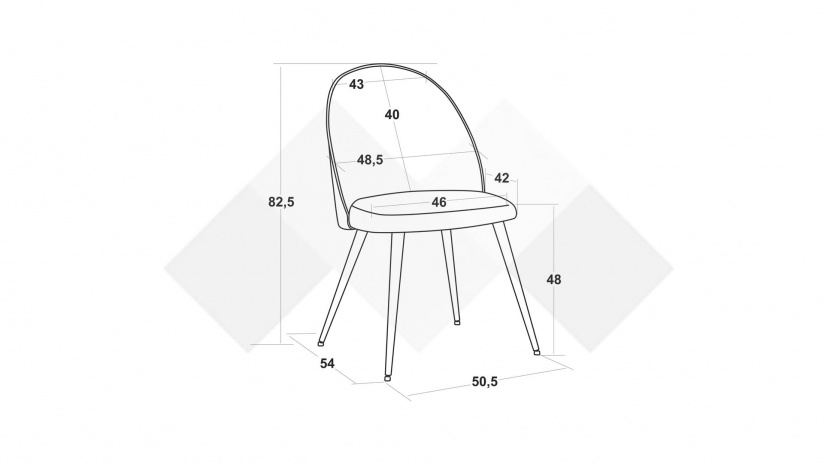 Трапезен стол Бруно сив - изглед 3