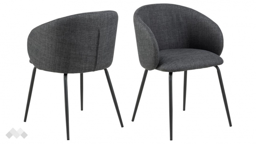 Трапезен стол Елинор тъмно сив - изглед 2