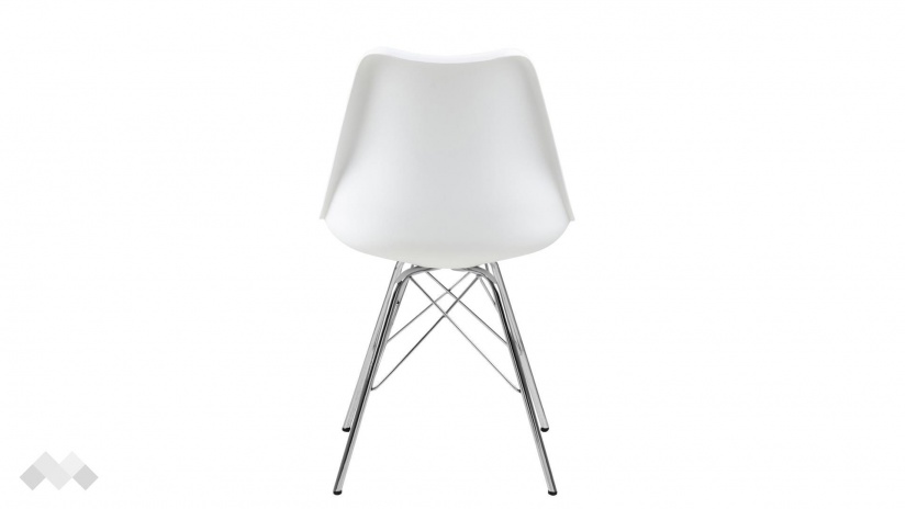 Трапезен стол Ерис бял с хромирана основа - изглед 5