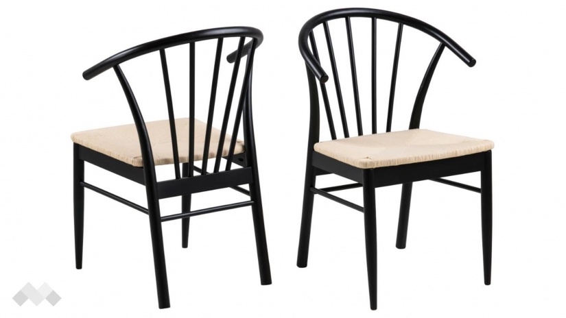 Трапезен стол Касандра черен с бяло - изглед 2