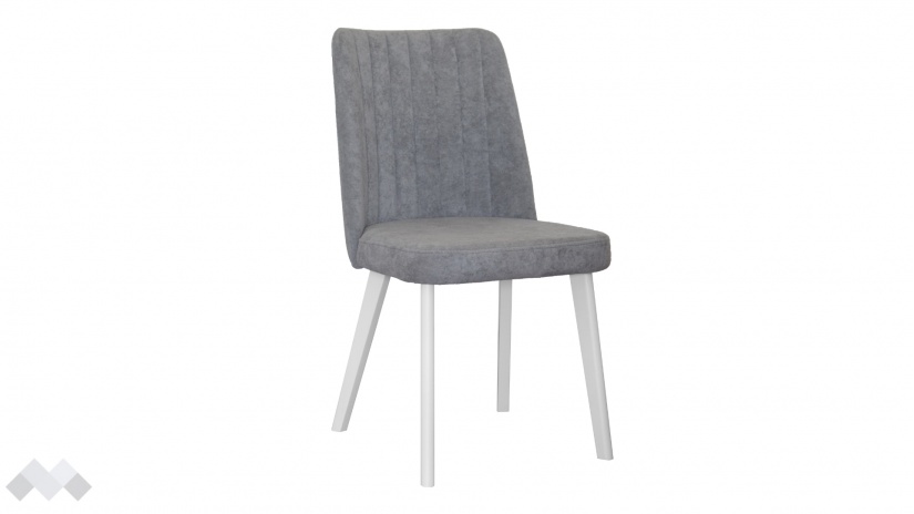 Трапезен стол Клариса сив с бяло - изглед 2