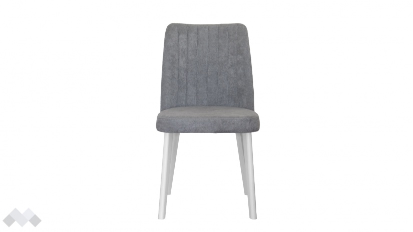 Трапезен стол Клариса сив с бяло - изглед 1