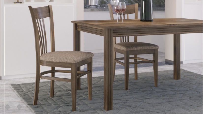 Трапезен стол Лора светъл орех - изглед 1