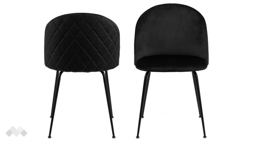 Трапезен стол Луиз черен с черно - изглед 1 - МебелМаг Трапезен стол Луиз черен с черно - изглед 1