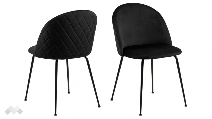 Трапезен стол Луиз черен с черно - изглед 2 - МебелМаг Трапезен стол Луиз черен с черно - изглед 2