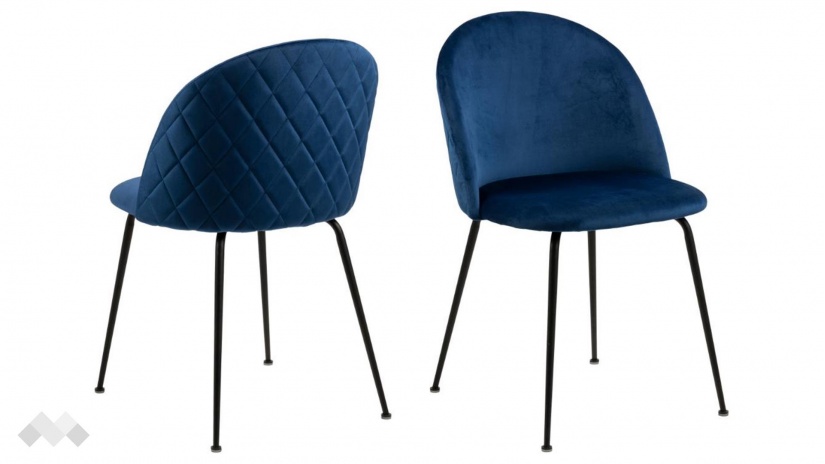 Трапезен стол Луиз син - изглед 2 - МебелМаг Трапезен стол Луиз син - изглед 2