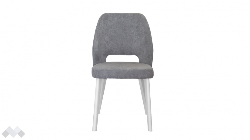 Трапезен стол Луна сив с бяло - изглед 1