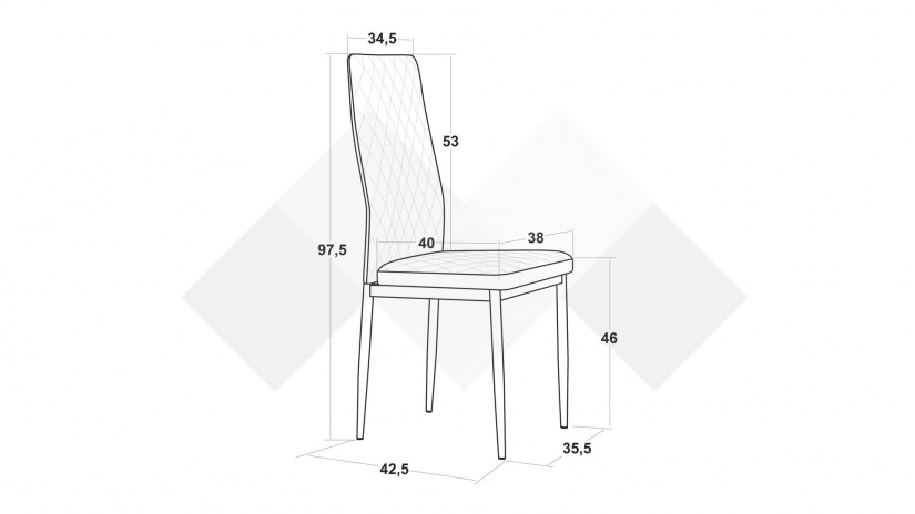 Трапезен стол Матеус бежов - изглед 3
