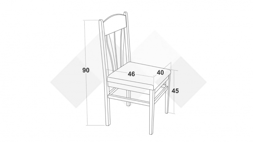 Трапезен стол Милано бял - изглед 2
