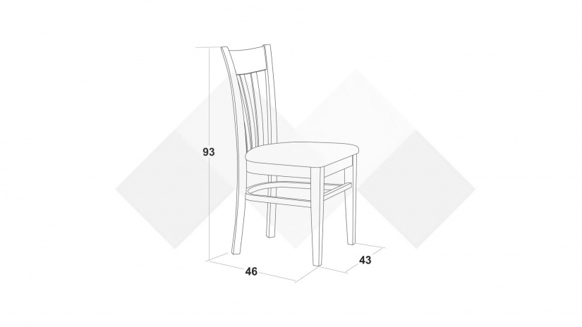 Трапезен стол Нора венге - изглед 4