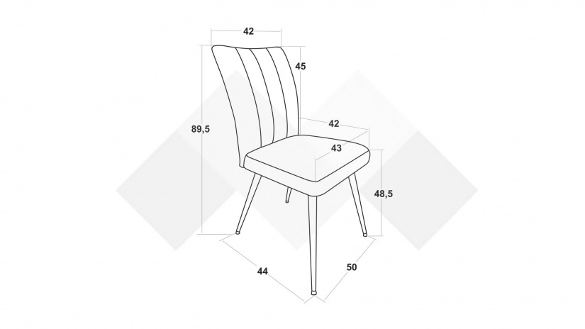 Трапезен стол Рафаел сив - изглед 3 - МебелМаг Трапезен стол Рафаел сив - изглед 3