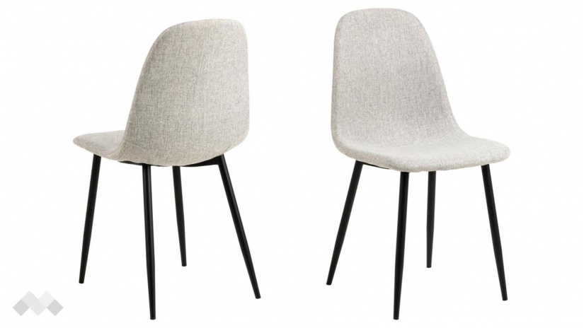 Трапезен стол Силия светло сив с черно - изглед 2