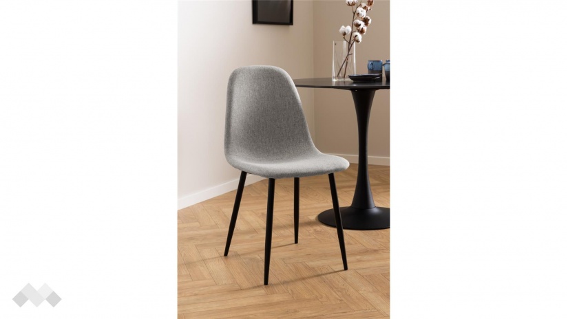 Трапезен стол Силия светло сив с черно - изглед 4