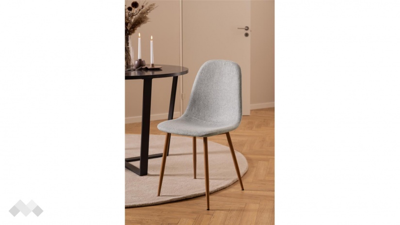 Трапезен стол Силия светло сив с дъб - изглед 4