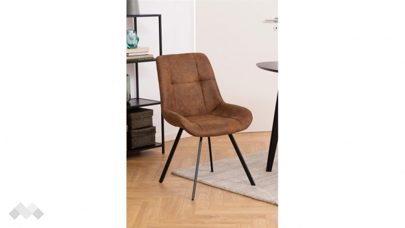 Трапезен стол Уейлър кафяв - изглед 4 - МебелМаг Трапезен стол Уейлър кафяв - изглед 4