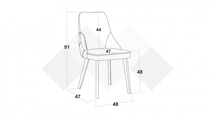 Трапезен стол Валенсия сив с бяло - изглед 5