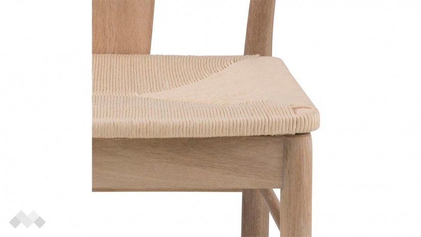 Трапезен стол Яник светъл дъб с бежово - изглед 4