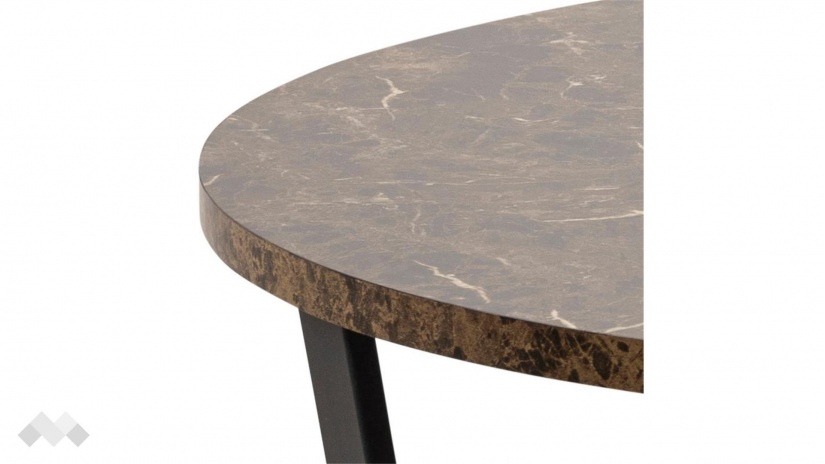 Трапезна маса Амбъл неразтегателни кафяв мрамор с черно - изглед 4