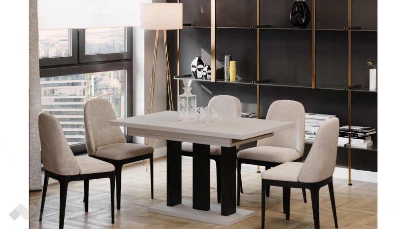 Трапезна маса Апиа разтегателни кашмир с черно - изглед 1