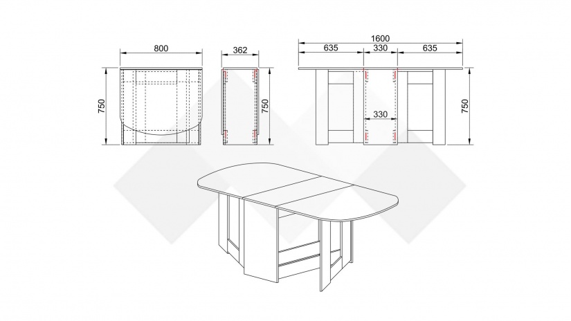 Трапезна маса Лизи неразтегателни сонома арвен - изглед 2