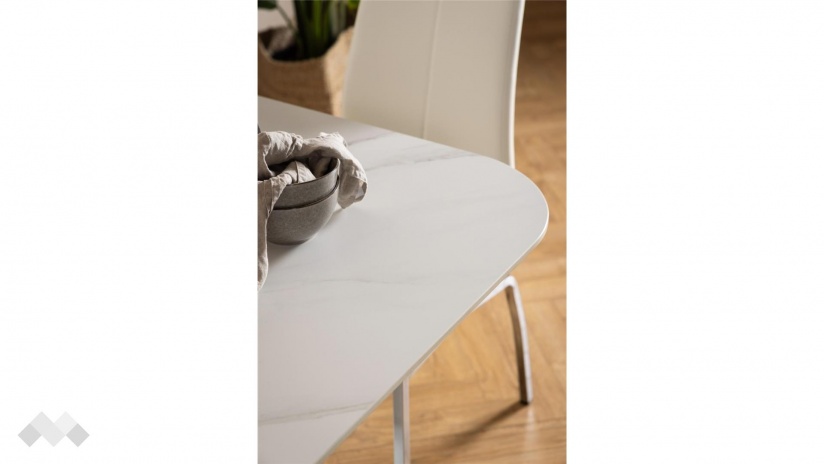Трапезна маса Малта неразтегателни бял - изглед 5