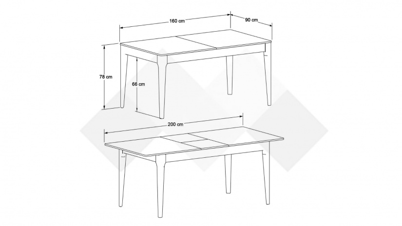 Трапезна маса Мелания разтегателни пясъчно сиво - изглед 3 - МебелМаг Трапезна маса Мелания разтегателни пясъчно сиво - изглед 3