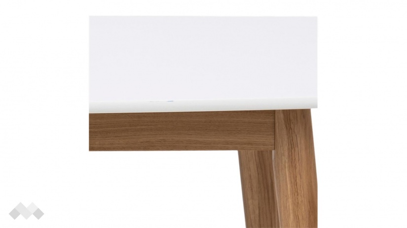 Трапезна маса Нагано неразтегателни дъб натурал с бяло - изглед 3