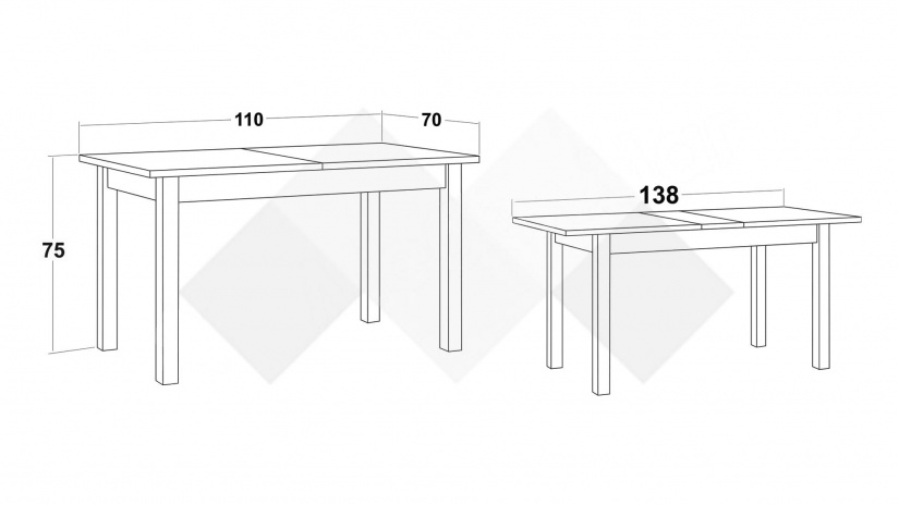 Трапезна маса Нати M разтегателни натурален - изглед 3