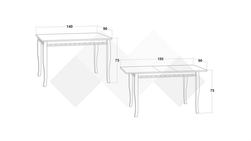 Трапезна маса Париж L разтегателни патина - изглед 3