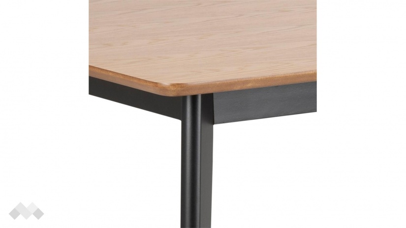 Трапезна маса Роксби неразтегателни дъб натурал с черно - изглед 3