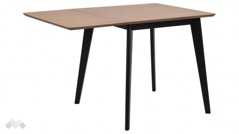 Трапезна маса Роксби разтегателни дъб натурал с черно - изглед 3