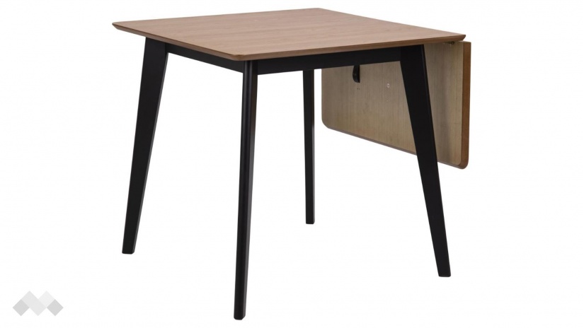 Трапезна маса Роксби разтегателни дъб натурал с черно - изглед 2