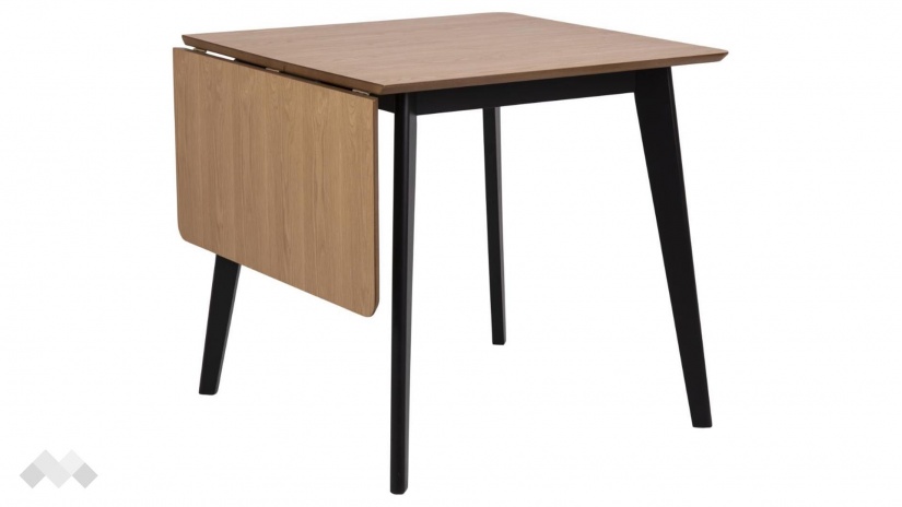 Трапезна маса Роксби разтегателни дъб натурал с черно - изглед 1